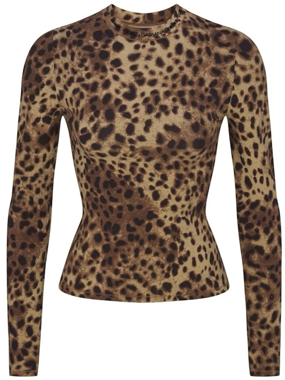 Dolce & Gabbana x SKIMS Leopard Long Sleeve Mock Neck Top - Women’s L